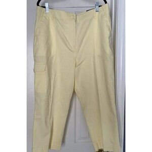 NEW Talbot's Supersoft Cargo Pant Cropped Yellow color size 16P Petites NWT